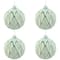 Harlequin Christmas Glass Ball Ornaments - 4" (100mm) - Mint Green - 4ct